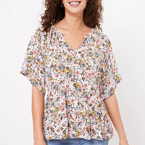 Loft Floral Tiered Top - Picture 2 of 12